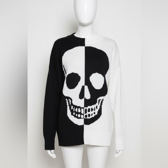 Dolls Kill Sweaters - Dolls-kill oversized skull sweater